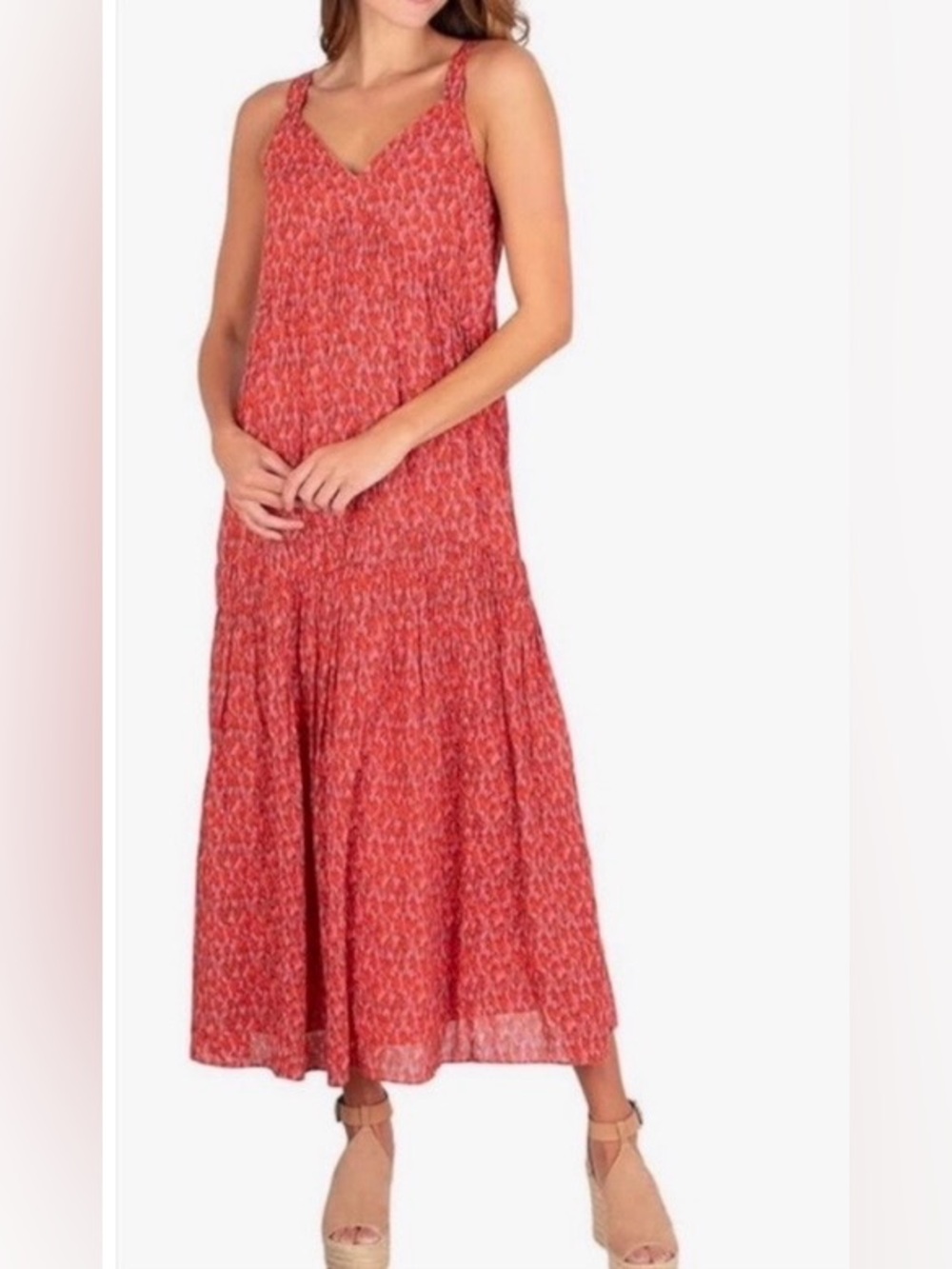 Joie Bondi Print Tiered Ruffled Sleeveless Maxi Dress XL